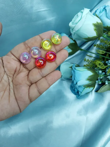 6 Pairs Colourful  Acrylic Beads Earrings Set